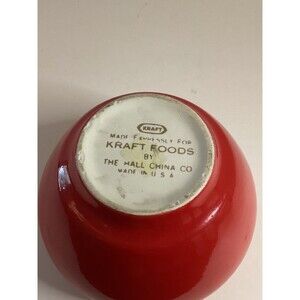Vtg Hall China Co Exclusive for Kraft Red Pottery Ginger Jar/Pot/Vase/Planter